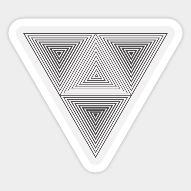 Optical illusion (Hipster triangle) Impossible Black & White Art Sticker by badbugs